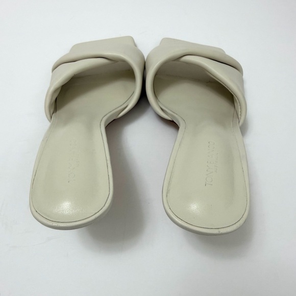 Tony Bianca Alexa Kitten Heel Nappa Leather Square Toe in Dove Cream Size 6.5 - Picture 13 of 15